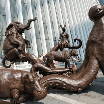 Giant Octopus Sculpture Carrying a Menagerie of Endangered Animals Surfaces in NYC