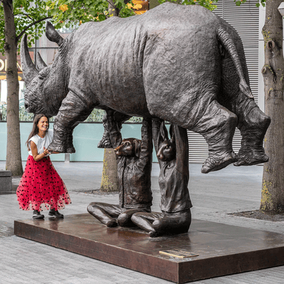 The wild sculpture trail including apes, rhinos and elephants taking over a town for the Christmas Holidays